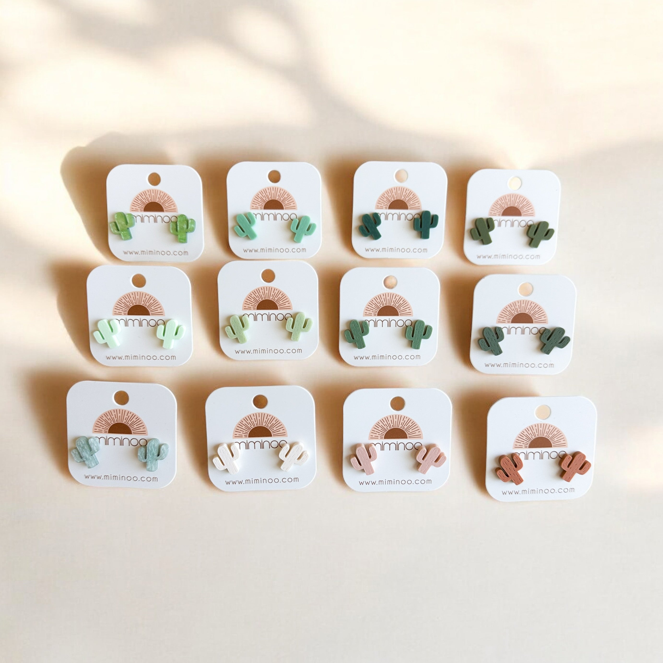 Cactus Engraved Stud Earrings