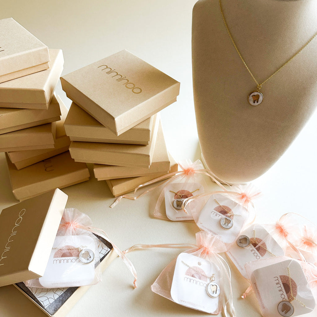 18K Gold-Plated Tooth Charm Necklace – Customizable Dental Gift