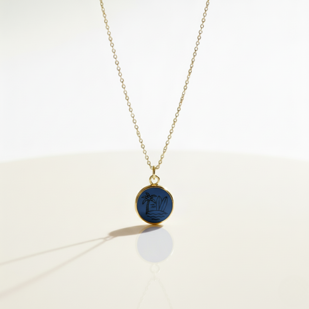 Island 18K Gold Plated Charm Necklace