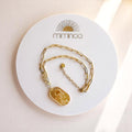 Desert Mirror Acrylic Pendant 18K Gold Plated Necklace