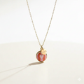 Striped Heart & Love Charms Necklace